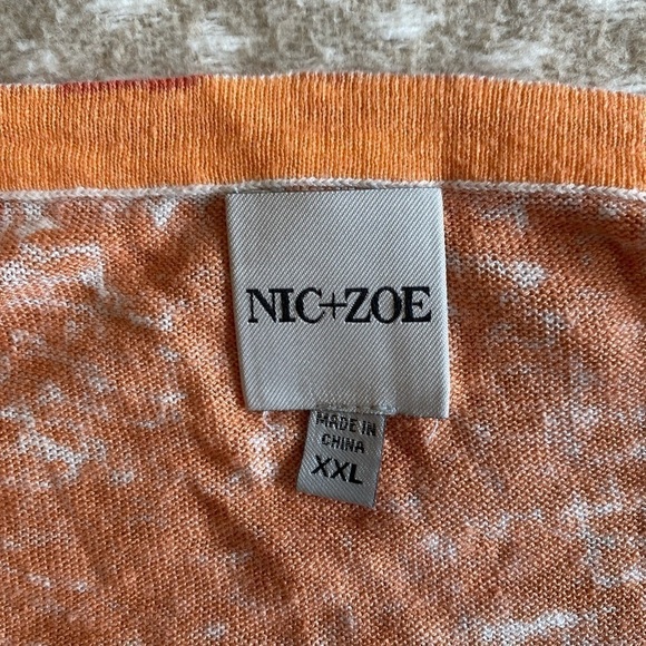 Nic + Zoe Orange Sunburst Sweater Tank Top Size XXL New - Picture 6 of 9